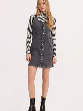 Levi’s Tuli Denim Mini Dress Size Small 90’s Inspired Fitted Tank Button Front